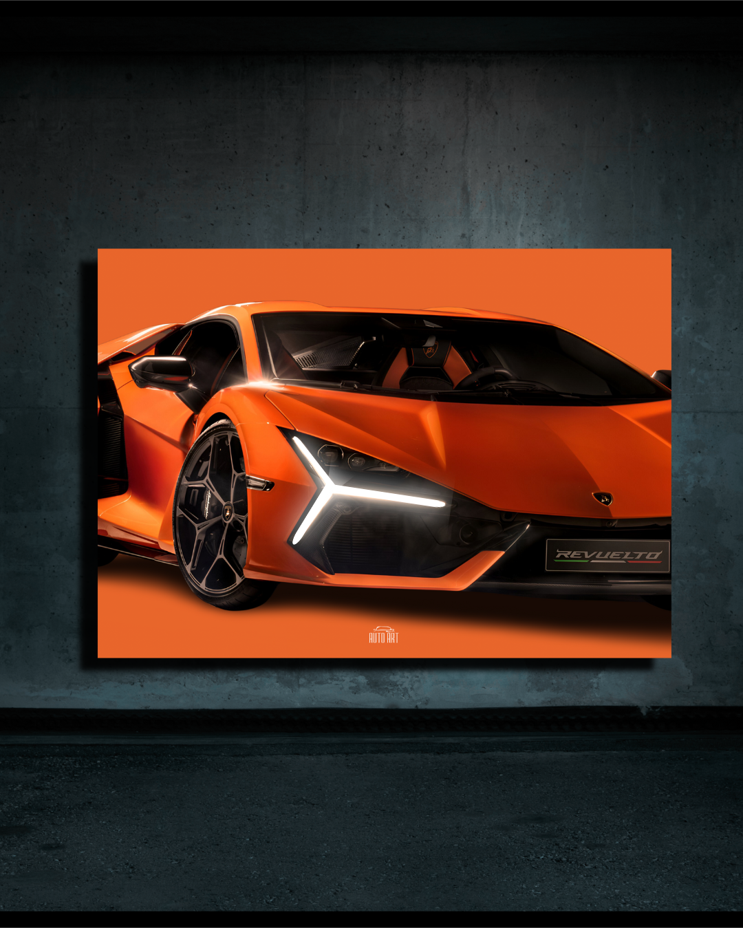 Poster NÉON Lamborghini Revuelto (LED blanche)