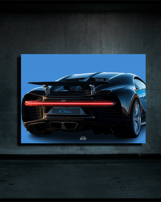 Poster NÉON BUGATTI CHIRON (LED rouge)